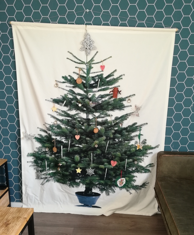 Kerstboom op doek