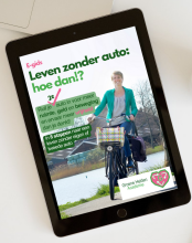 Mock up van e-gids Leven zonder auto