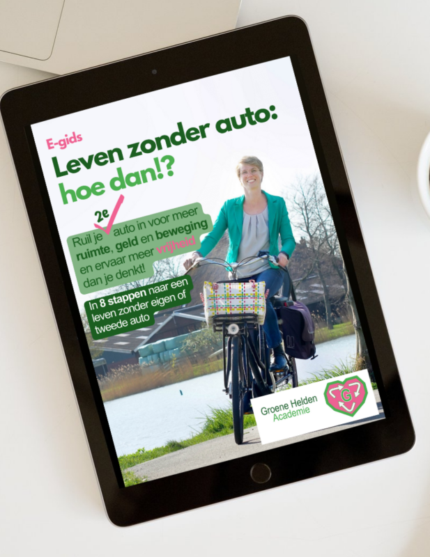 Mock up van e-gids Leven zonder auto