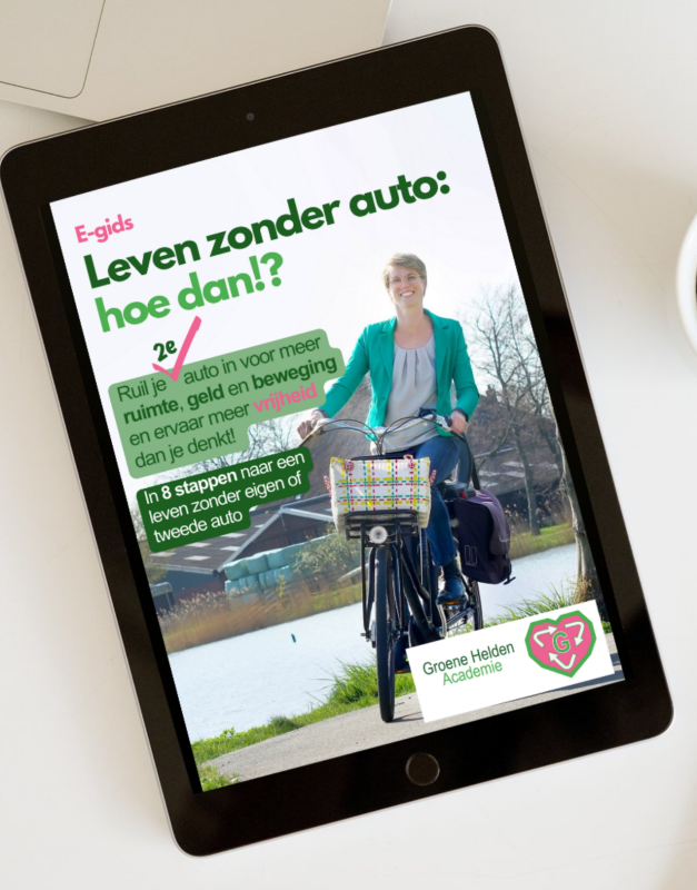 Mock up van e-gids Leven zonder auto