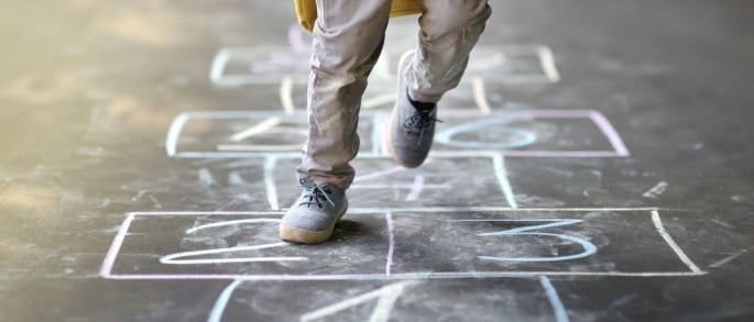 Hopscotch in gym class; how to teach it to toddlers?