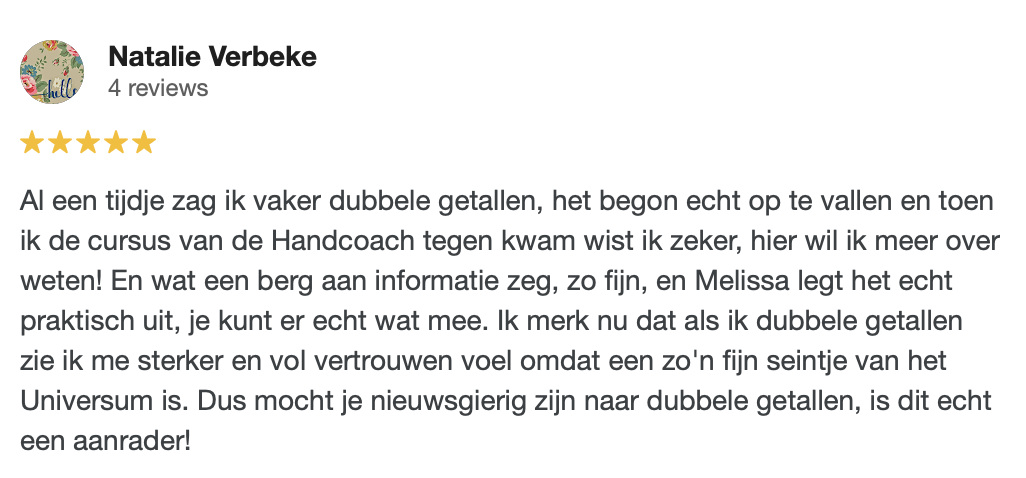 Review cursus dubbele getallen Natalie