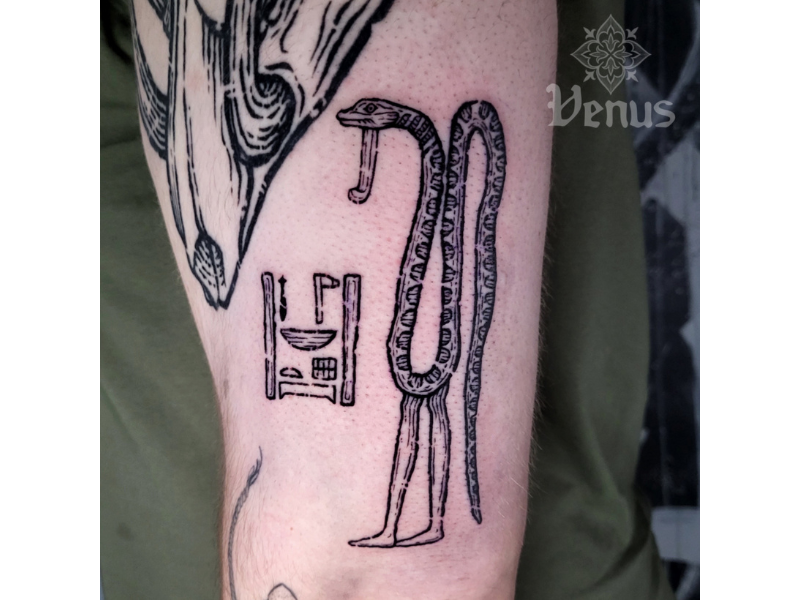 Slangen tattoo middeleeuwse etch tattoo