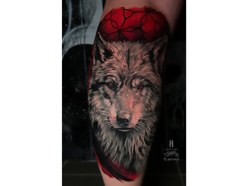 Wolf realisme tattoo