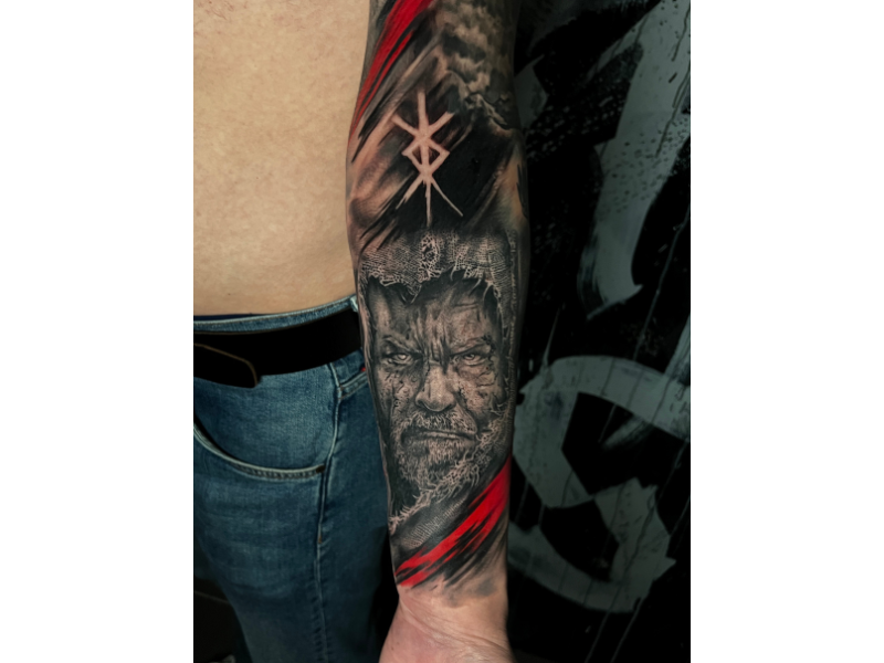Odin Viking tattoo realisme