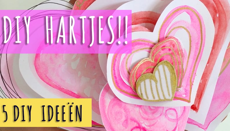 Valentijn cadeau's maken DIY (hartjes aquarel, hartjes haken, hartjes naaien!)