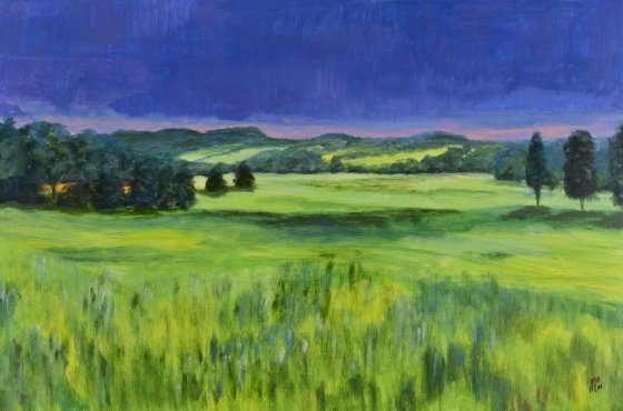 Violet and green landscape