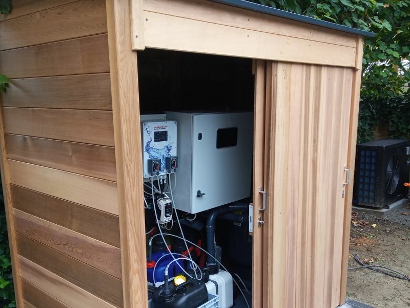 Alle tuinkasten - zwembadinstallatie met tuinkast