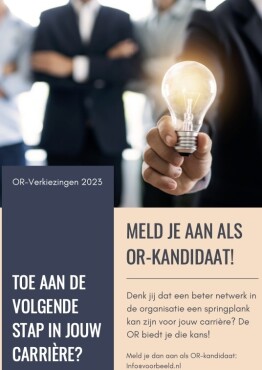 Flyer Poster voor de OR verkiezingen van de Ondernemingsraad