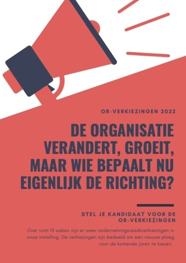 Flyer Poster voor de OR verkiezingen van de Ondernemingsraad