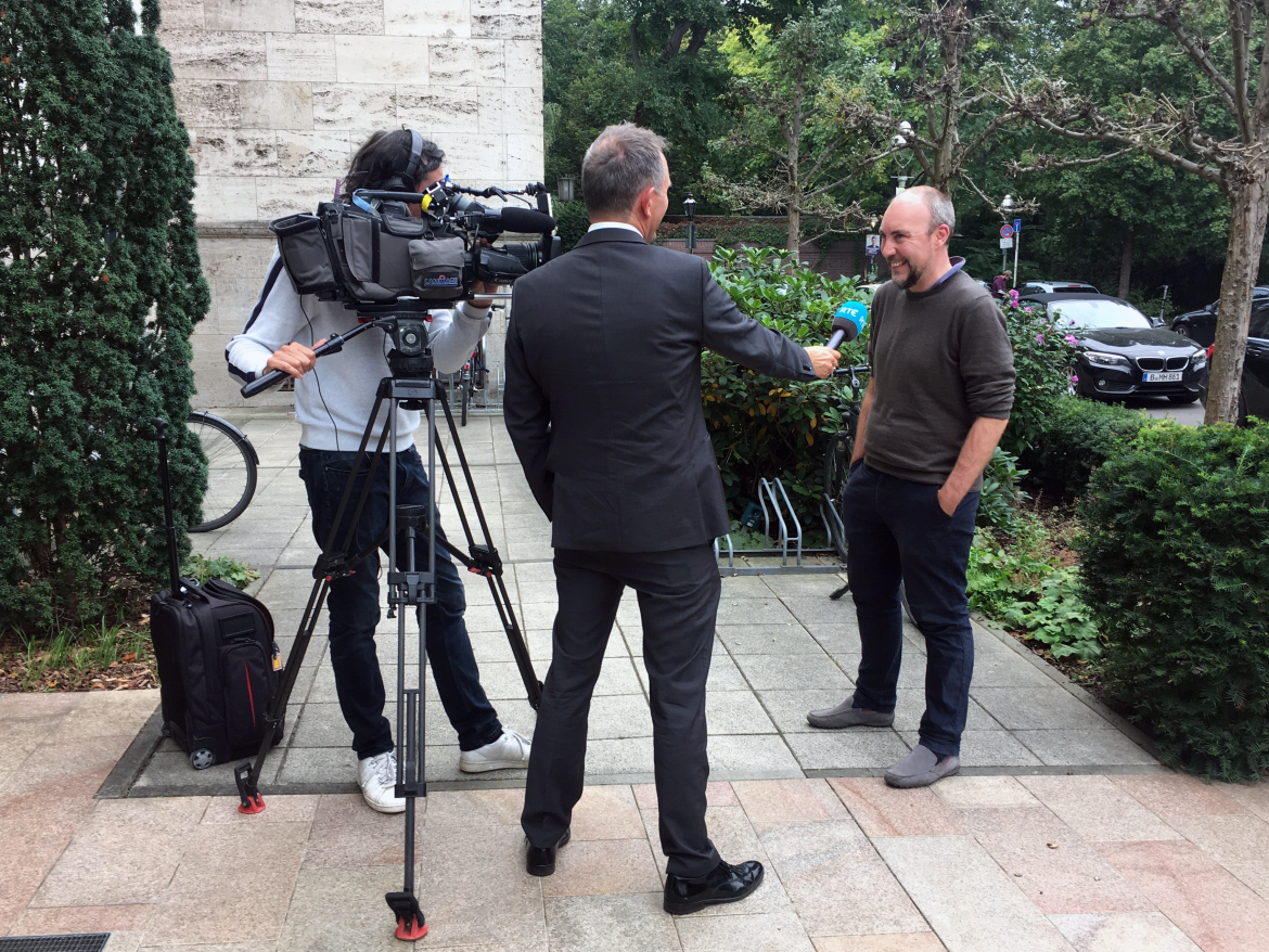 Camera crew covering German Elections