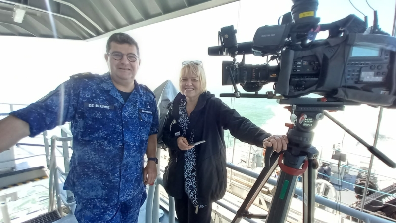 Cameraman Pollux North Sea Wind Park Journalist