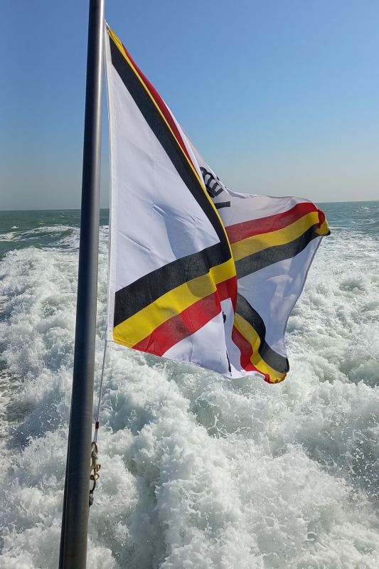 Cameraman Pollux North Sea Wind Park Flag Wake