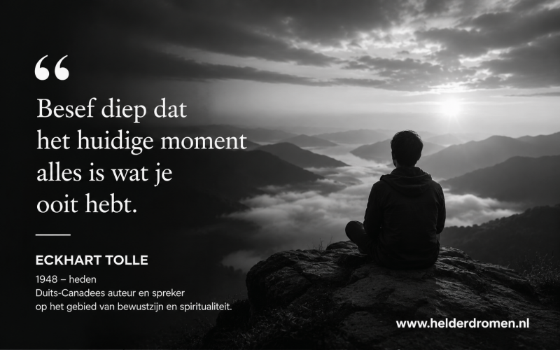 quote tolle Meditatie: Ontdek met TaoMind hoe stilte, ademhaling en aandacht innerlijke rust brengen... Helder dromen wijst je de weg
