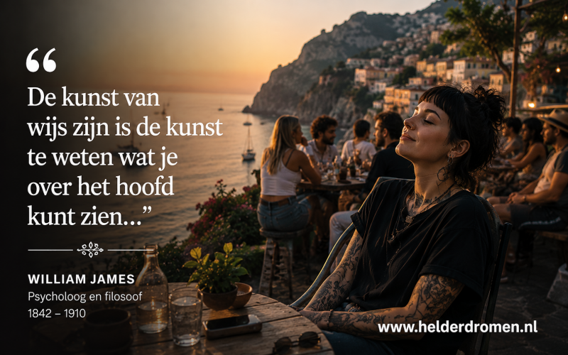 quote william james Stress: Minder forceren en terugkeren naar je natuurlijke ritme... Helder dromen wijst je de weg