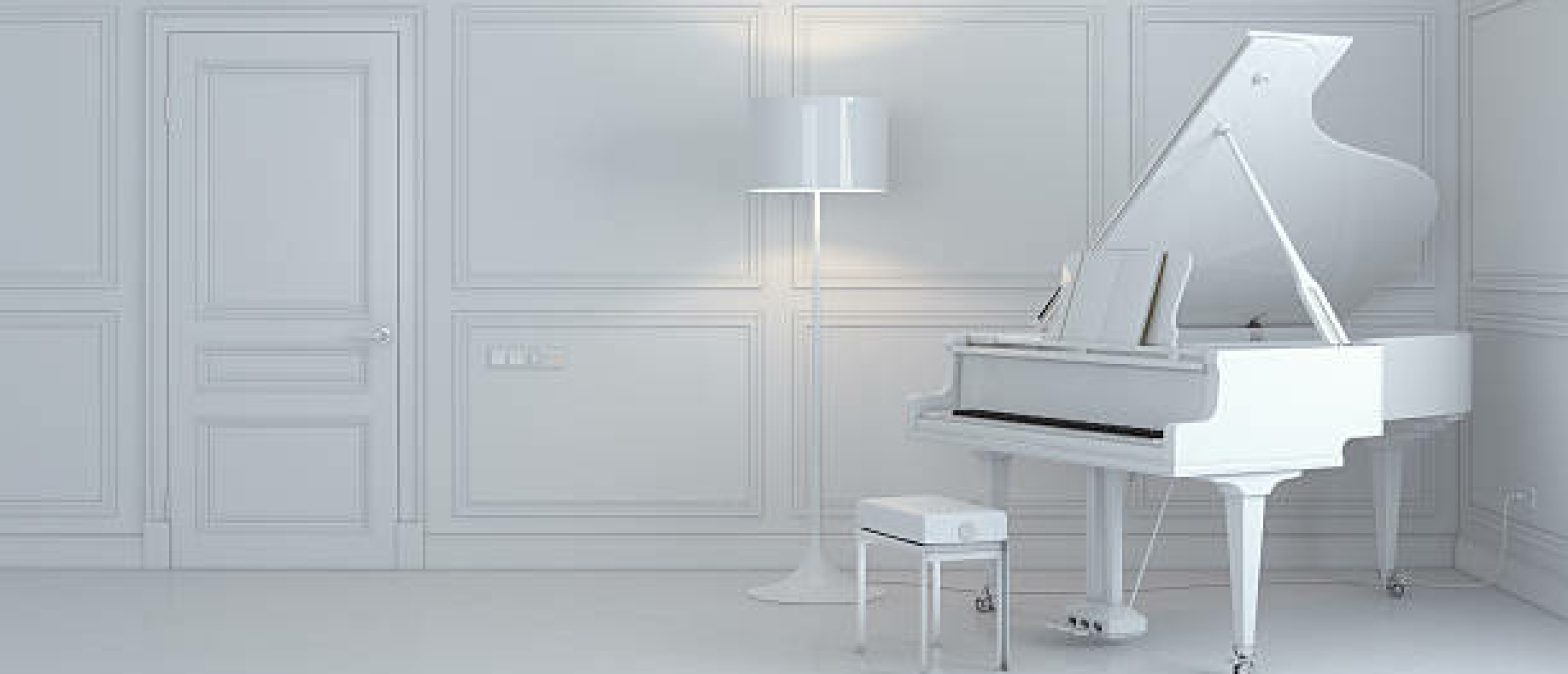 Een witte piano