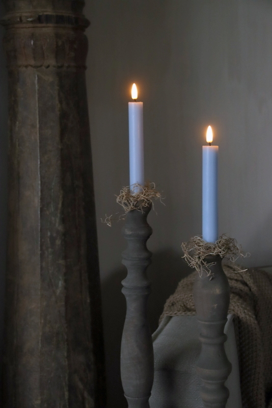 Led dinerkaarsen 15cm licht blauw | Led kaarsen Deluxe Homeart