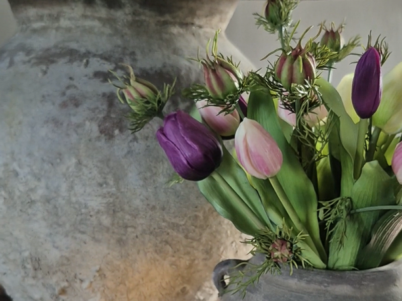 Gemengd tulpenboeket paars Gemengd tulpenboeket paars