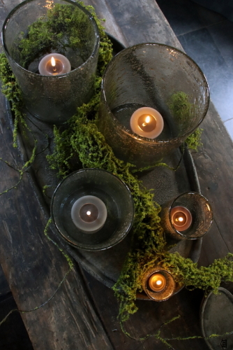 Kunsttakken styling met windlichten