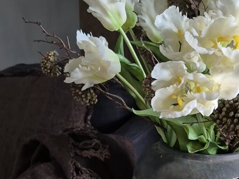 Papegaai kunsttulpen met takjes