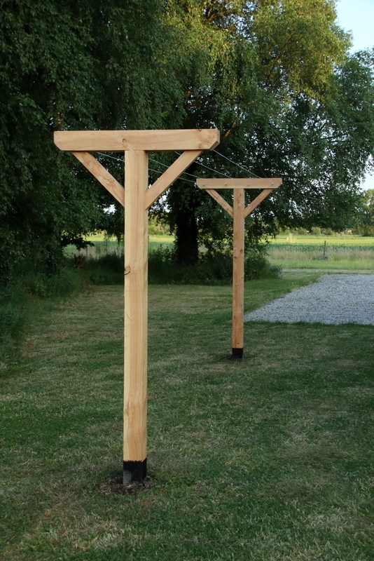 Stappenplan plaatsen van houten waslijnpalen