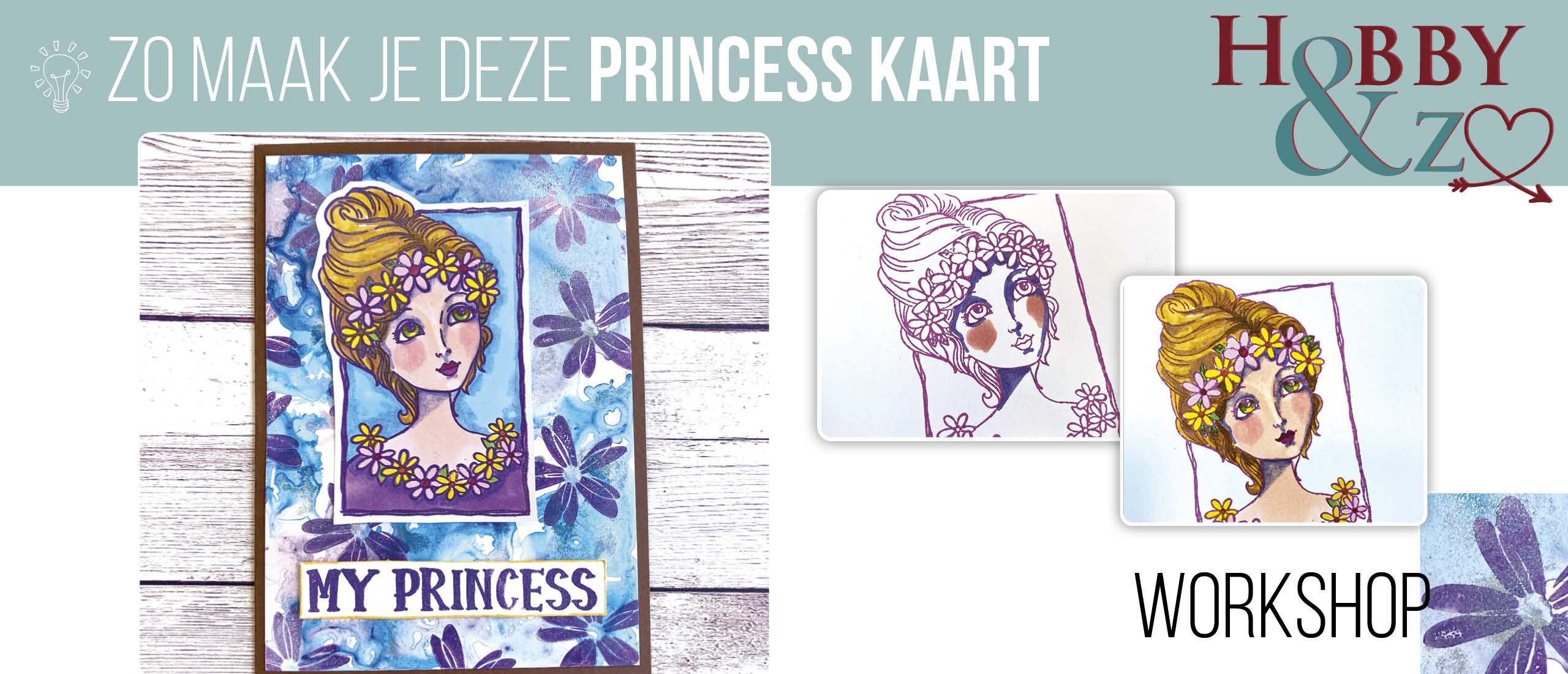 Masterclass Alcohol Marker Princess kaart Hobby&Zo 15