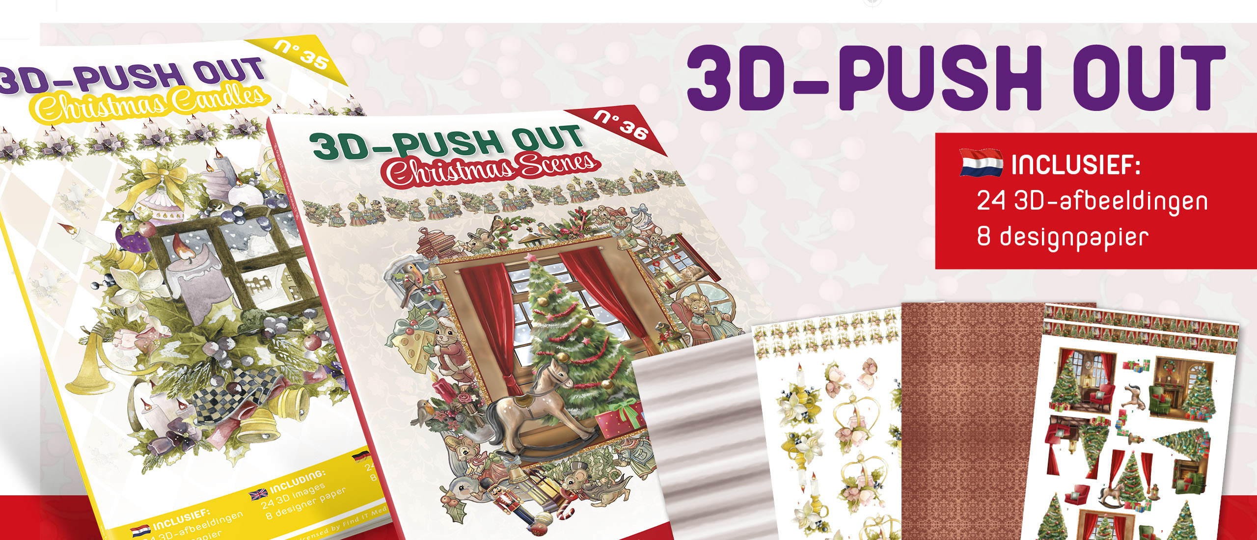 3D Push Out book 35-36: Christmas Candles en Christmas Scenes (3DPO10035-3DPO10036)