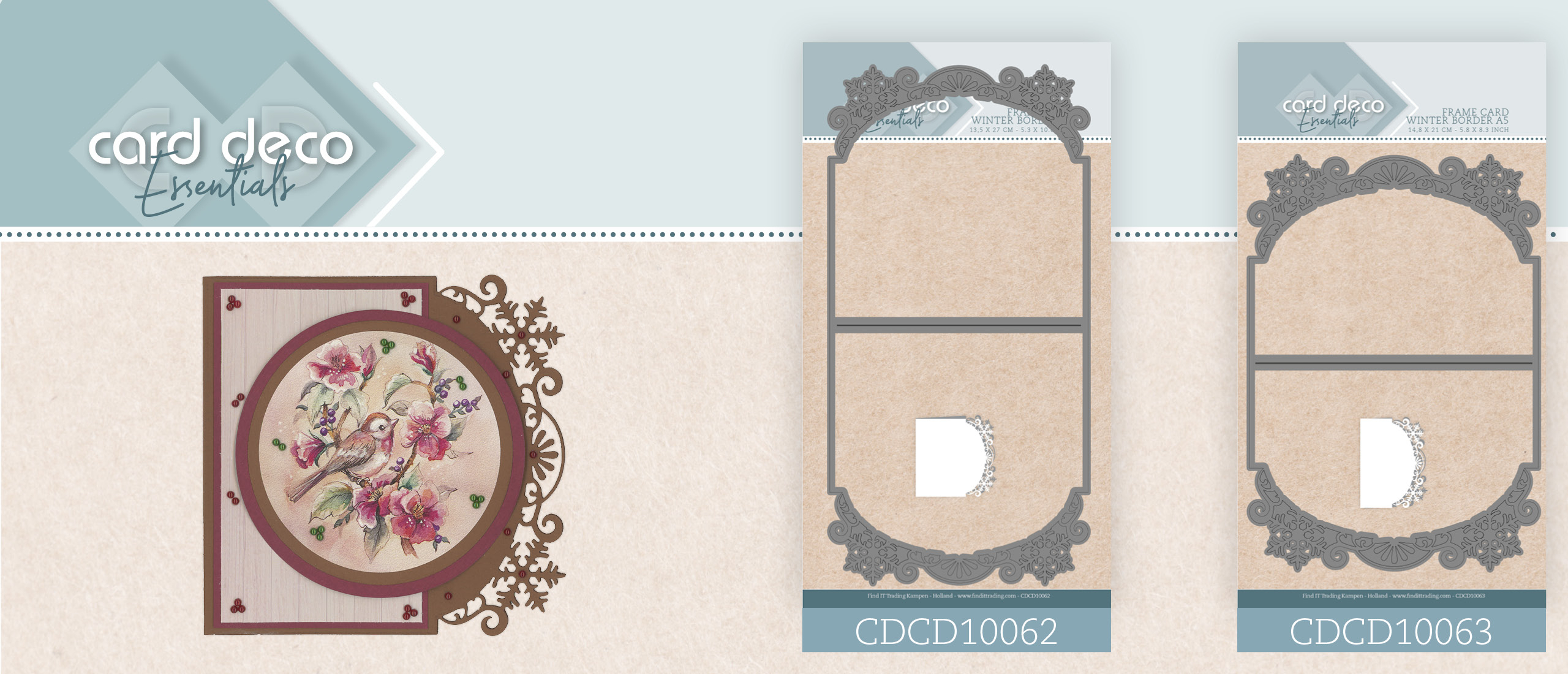 Card Deco Essentials Frame Dies - Winter Border CDCD10062-CDCD10063