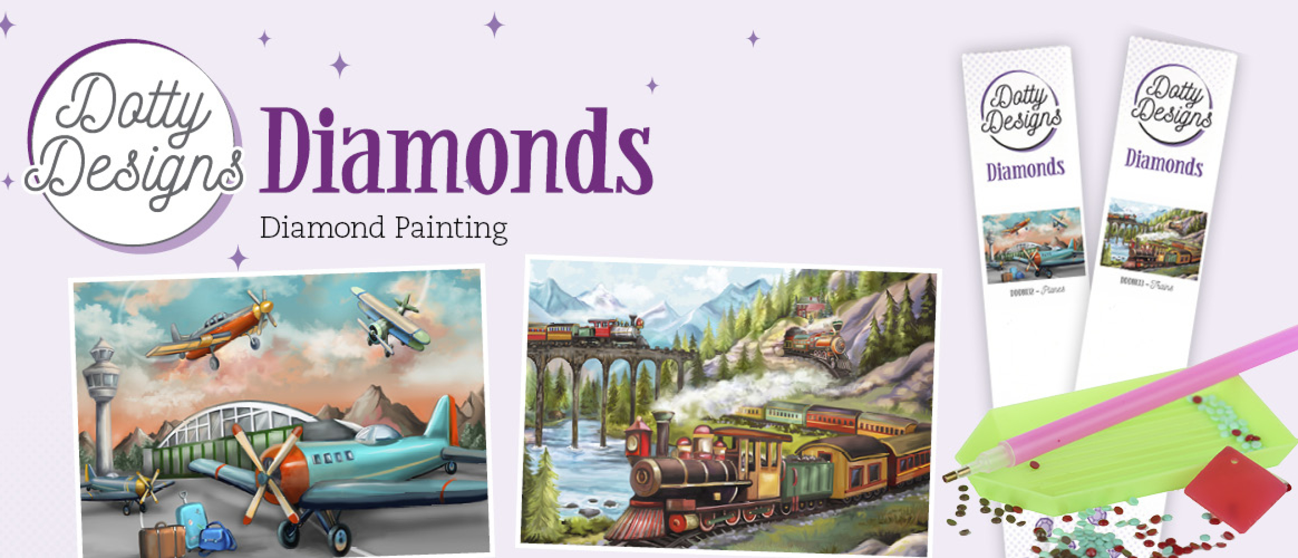 Dotty Designs Diamond Painting Planes & Trains