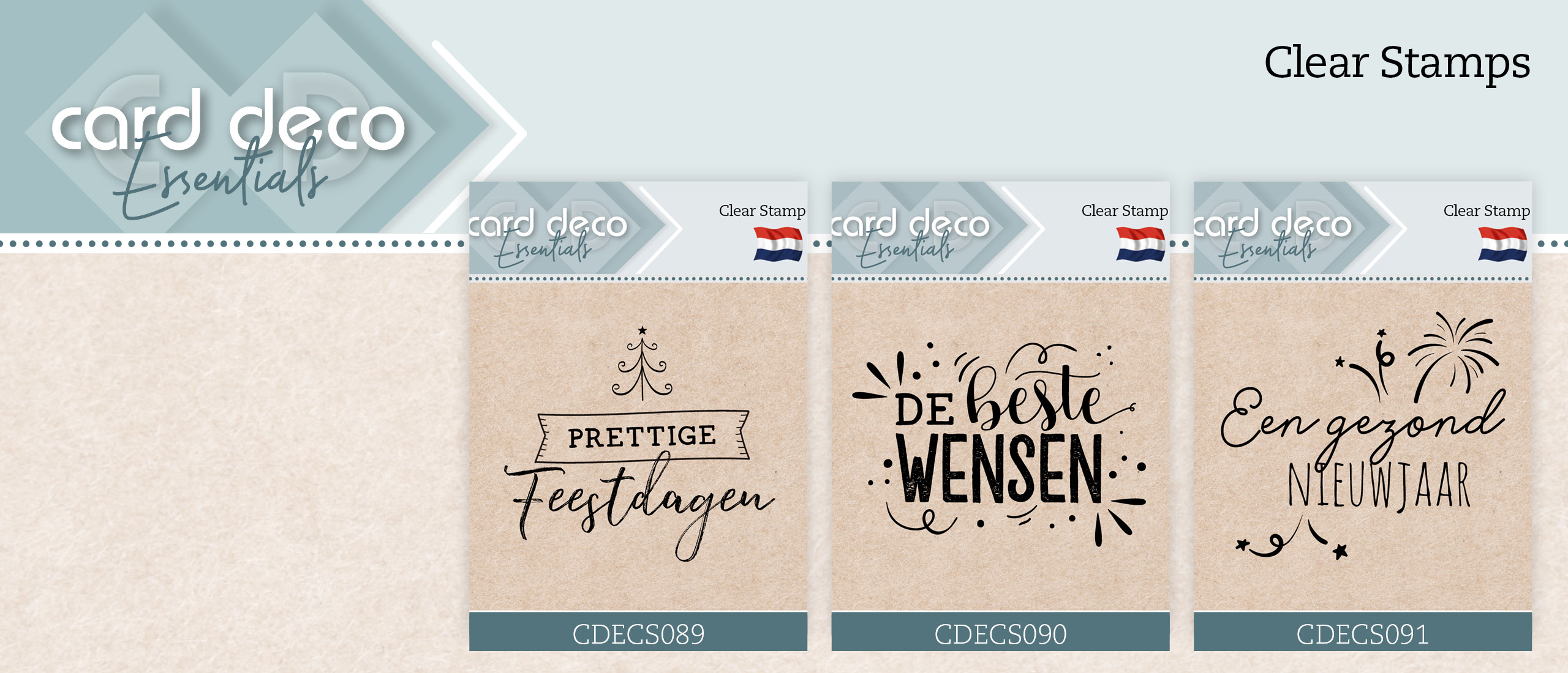 Nieuwe Clear Stamps van Card Deco Essentials (CDECS089, CDECS090 en CDECS091)
