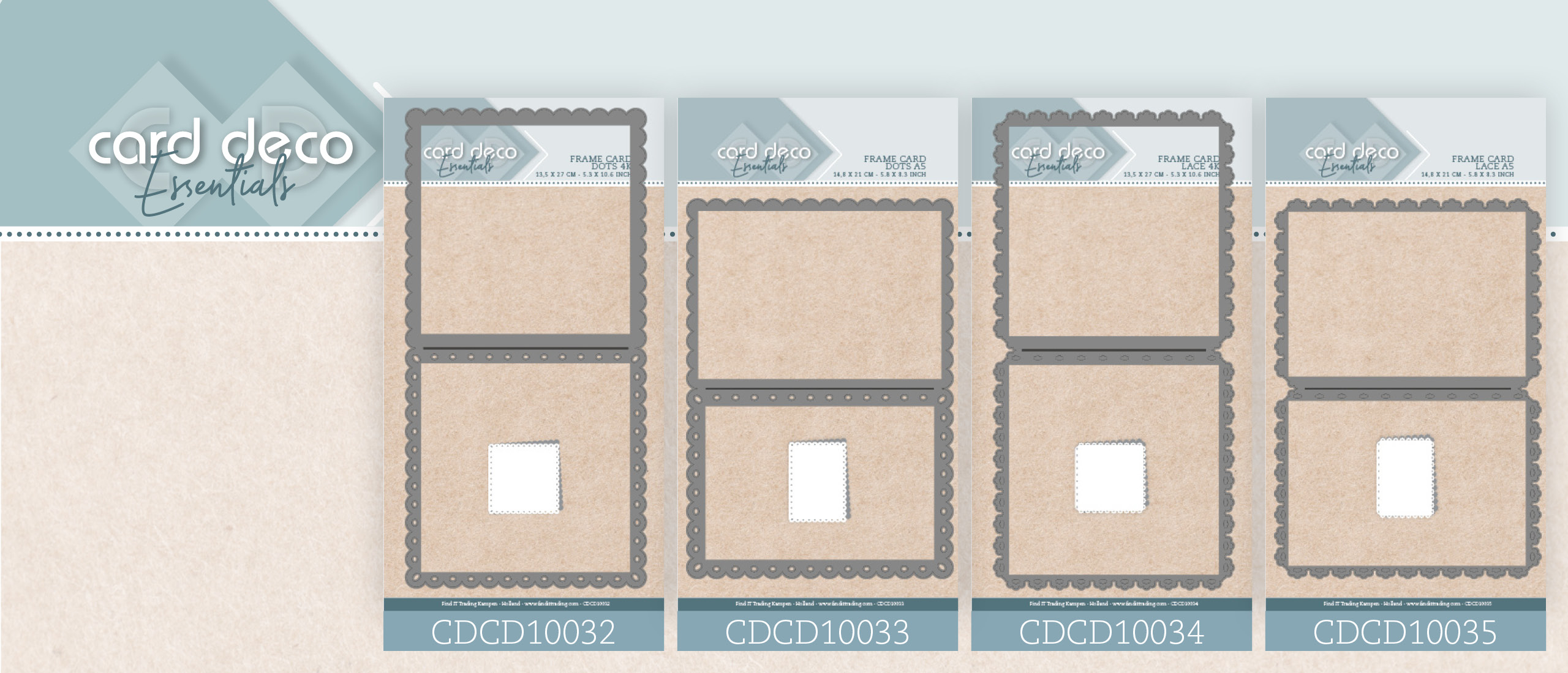 Frame Dies Dots en Lace 4K en A5 (CDCD10032 t/m CDCD10035)
