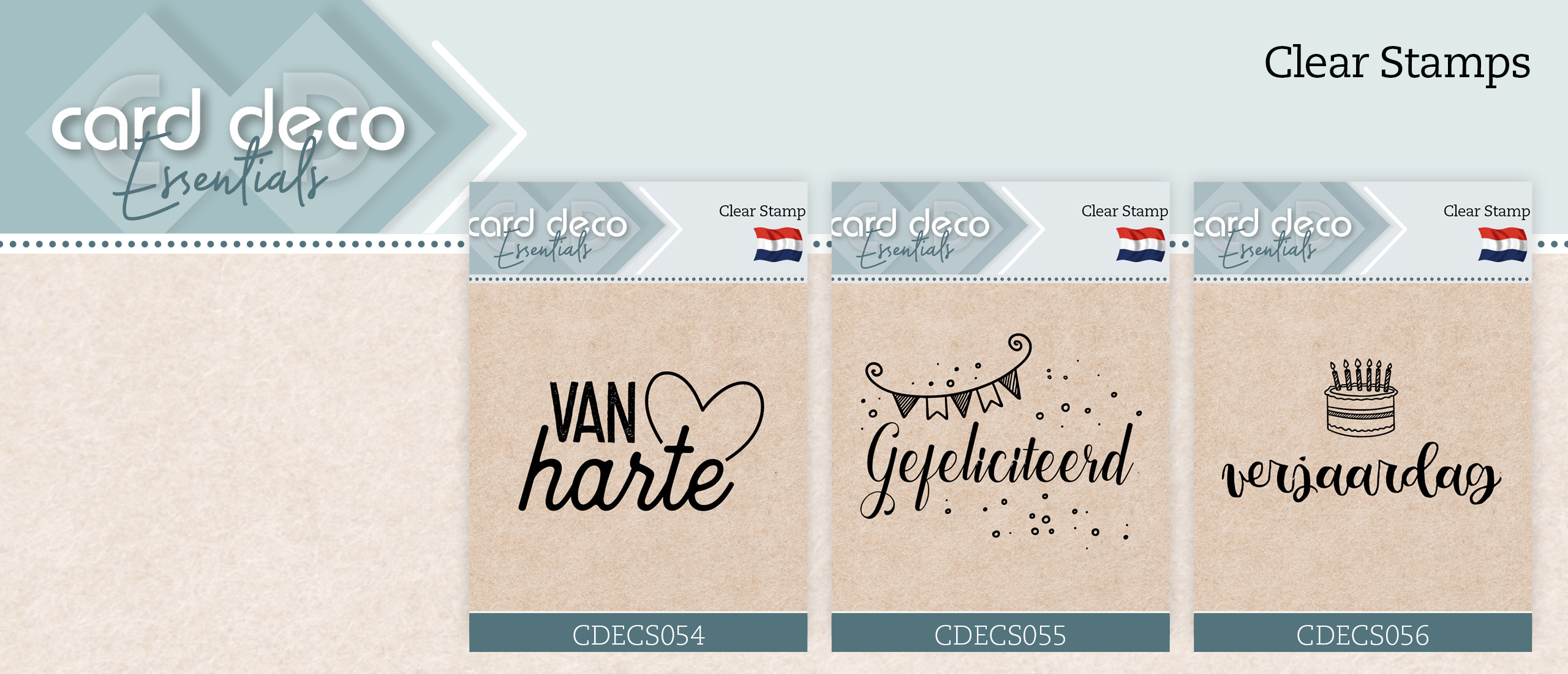 Nieuwe Teksten Clear Stamps van Card Deco Essentials (CDECS054 t/m CDECS056)