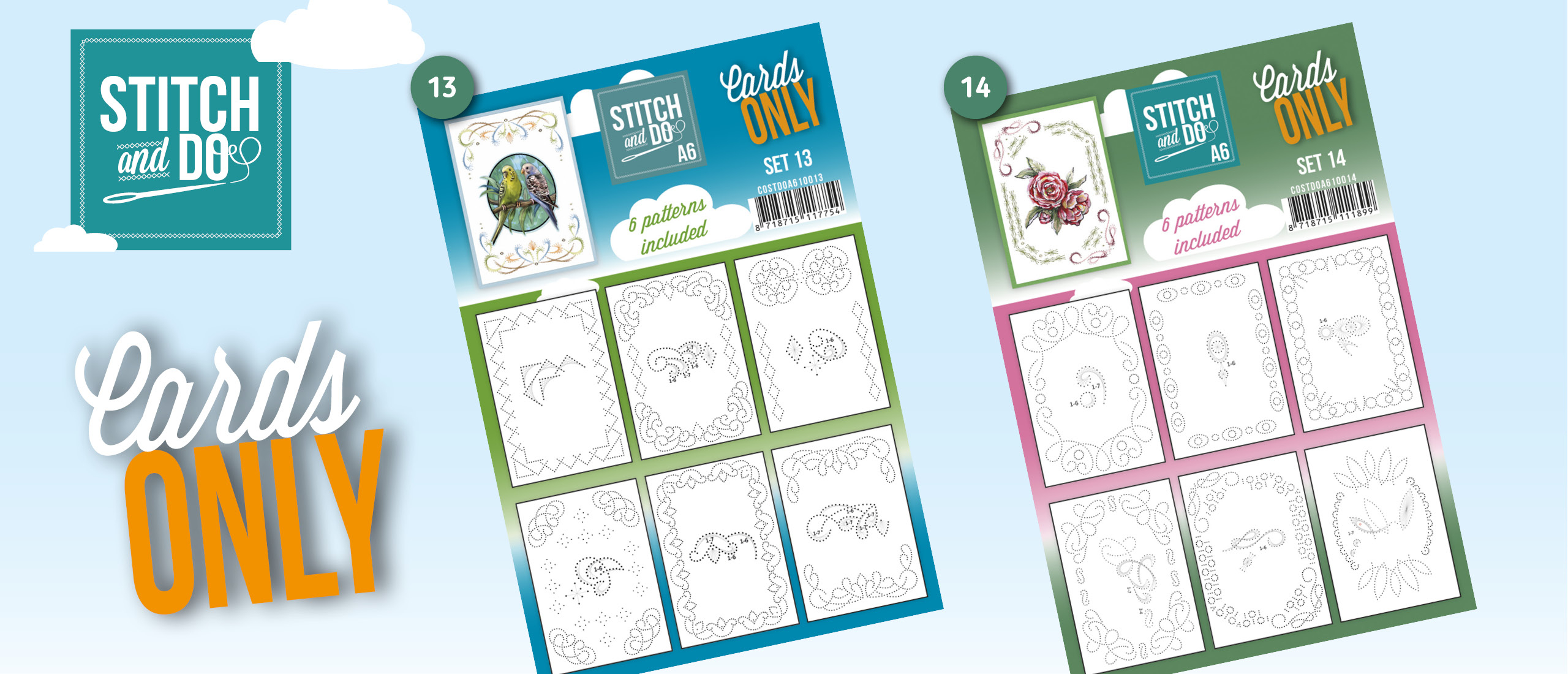 Nieuwe Stitch and Do Cards Only A6 Set nr. 13 + 14