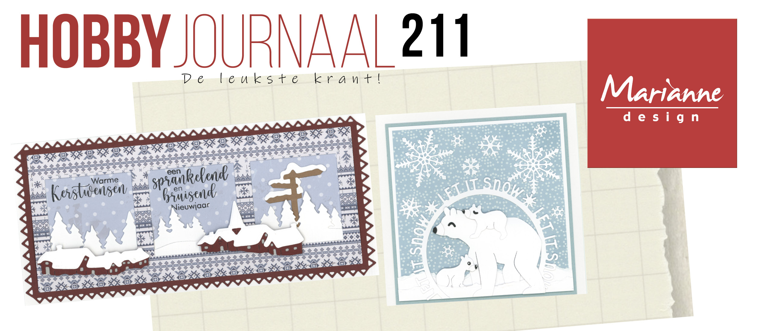 Winterse (kerst)kaarten met Marianne Design in Hobbyjournaal 211