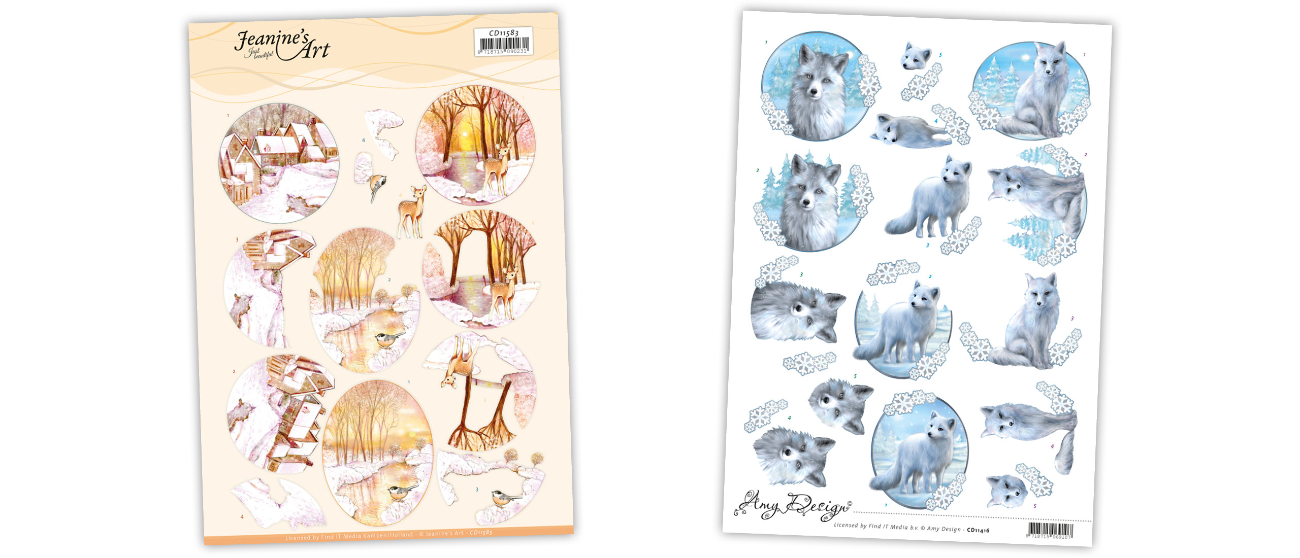 Nieuwe knipvellen van Amy Design en Jeanine's Art - Winter Foxes en  Yellow Forest