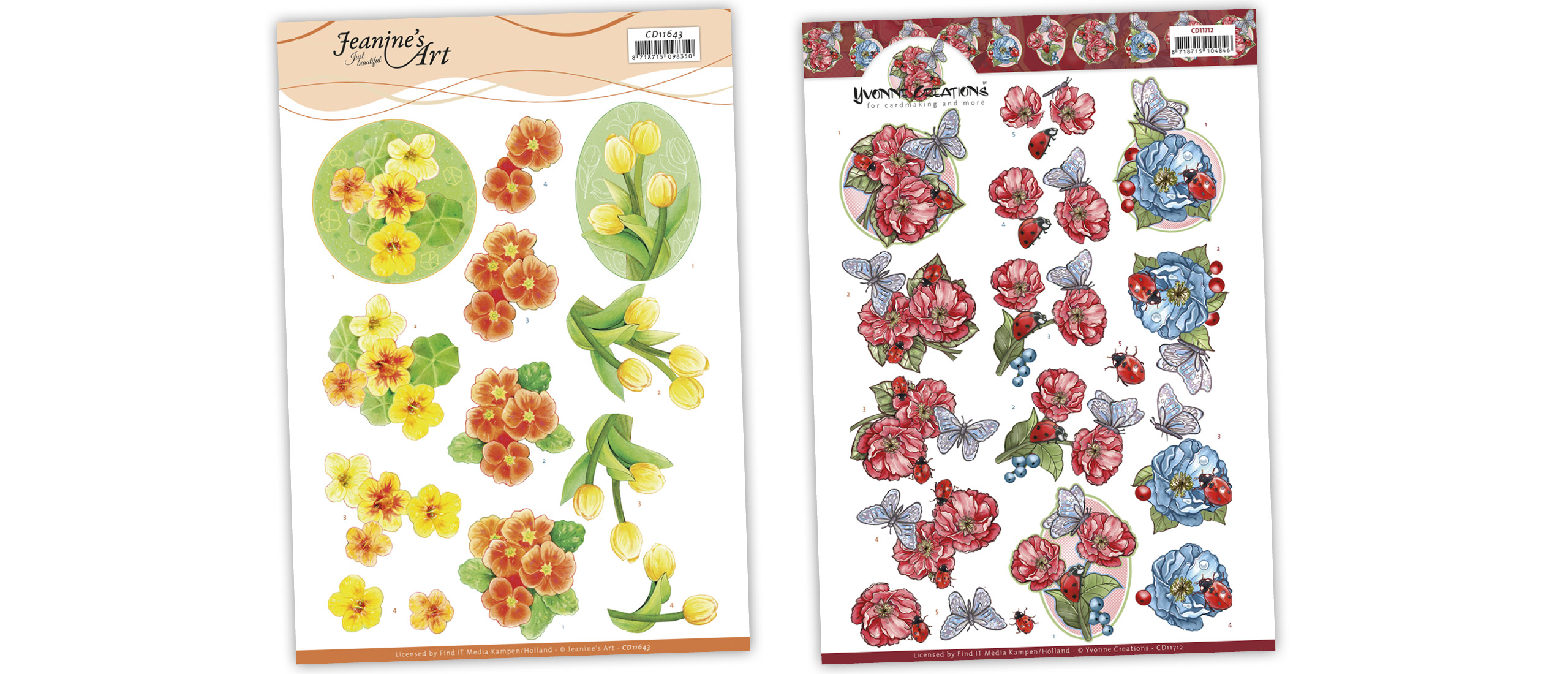 Nieuwe Knipvellen van Yvonne Creations en Jeanine's Art (CD11643 en CD11712)