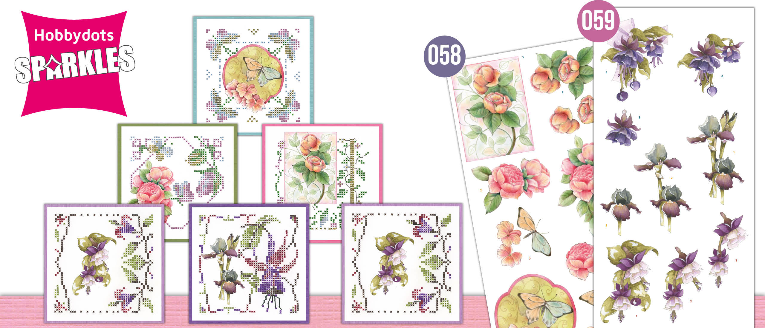 Sparkles Set 58 en 59 Jeanine's Art - Sweetheart Pink en Precious Marieke - Purple Flowers