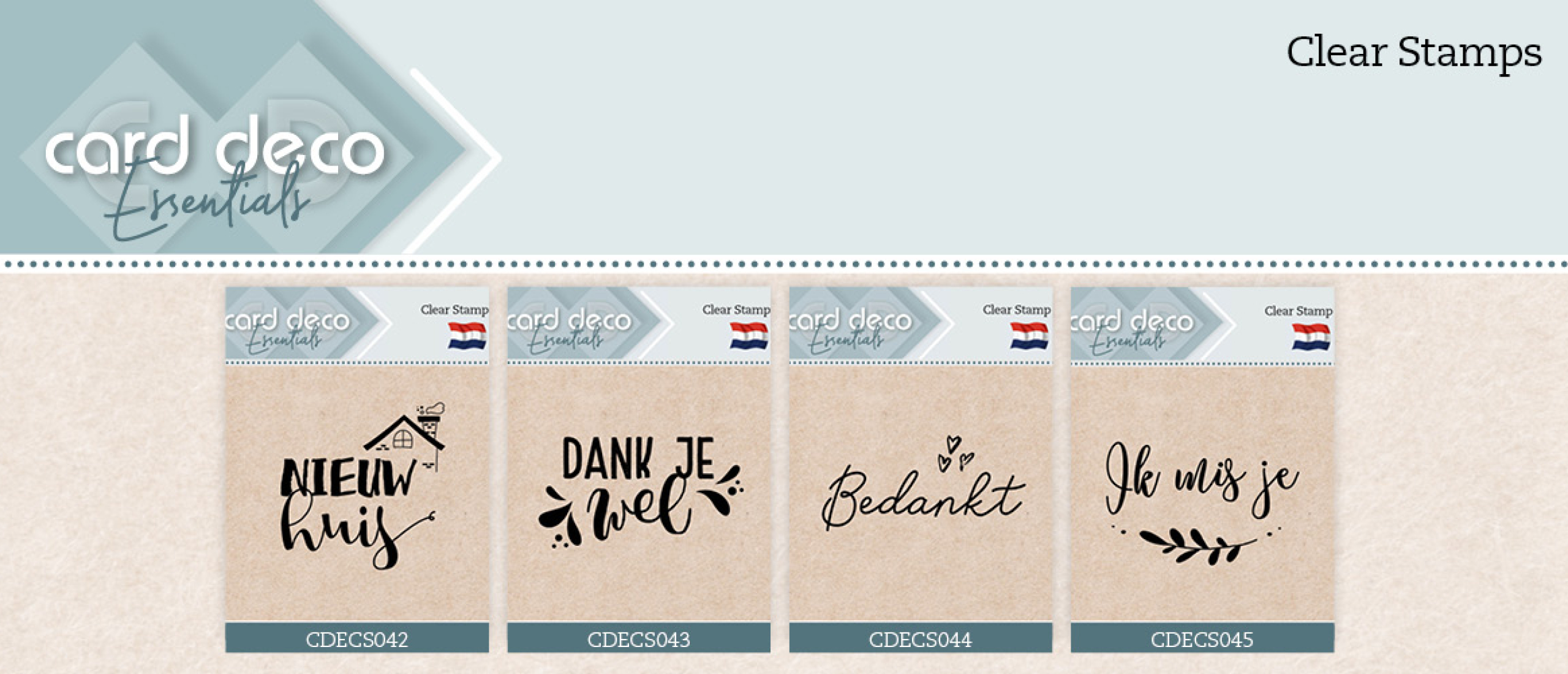 Card Deco Essentials - Clear Stamps CDECS042-CDECS045