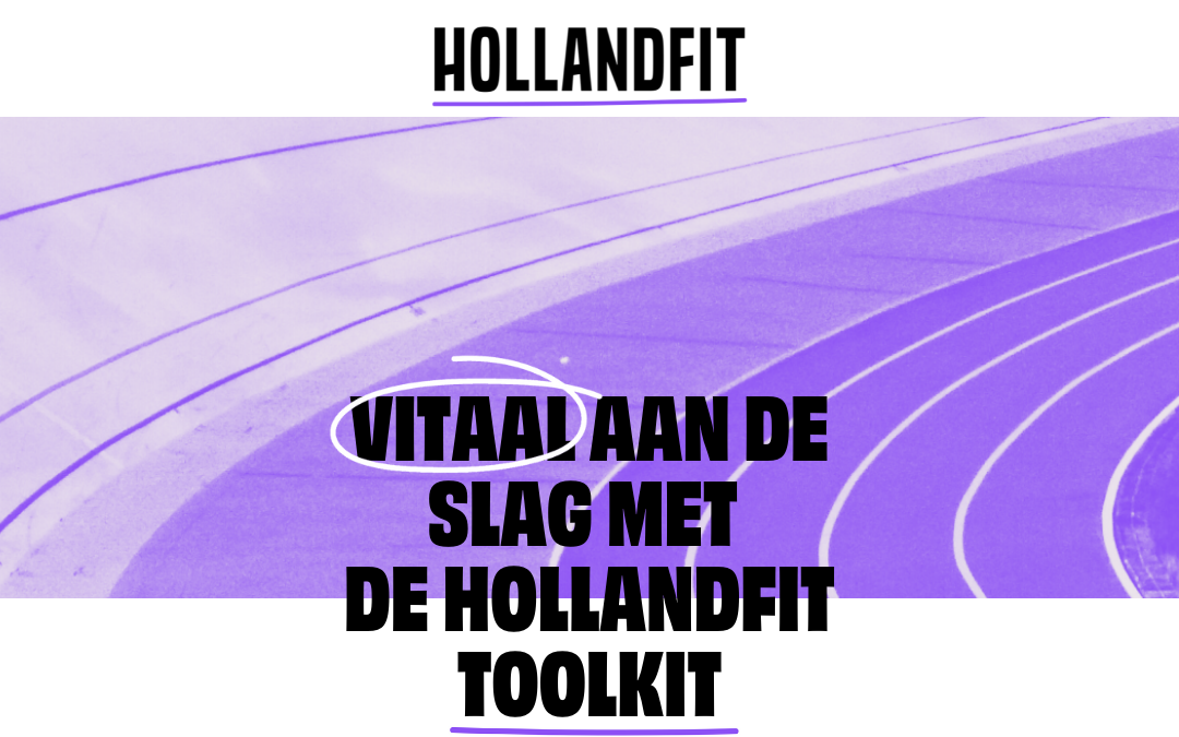Banner met daar op Vitaal aan de slag met de HollandFit toolkit en het logo van HollandFit