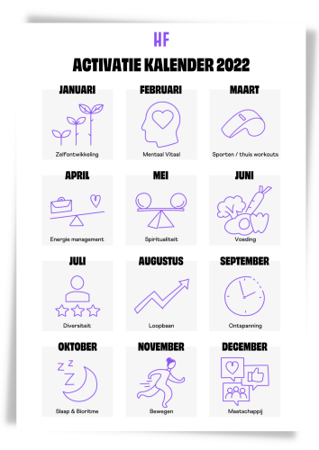 Kalender poster met hollandfit iconen