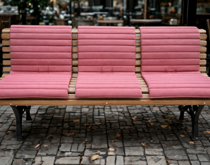 Parkbank en parkbankkussens horeca terras