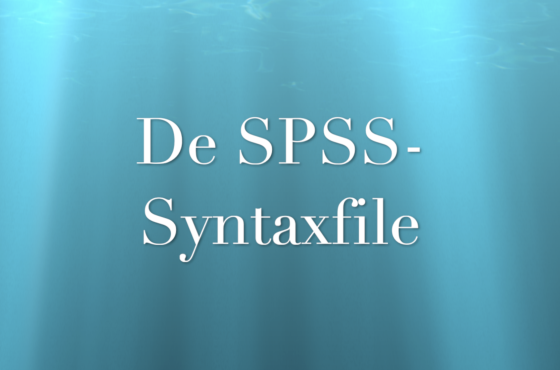 Leer alles over de sysntax-file van SPSS