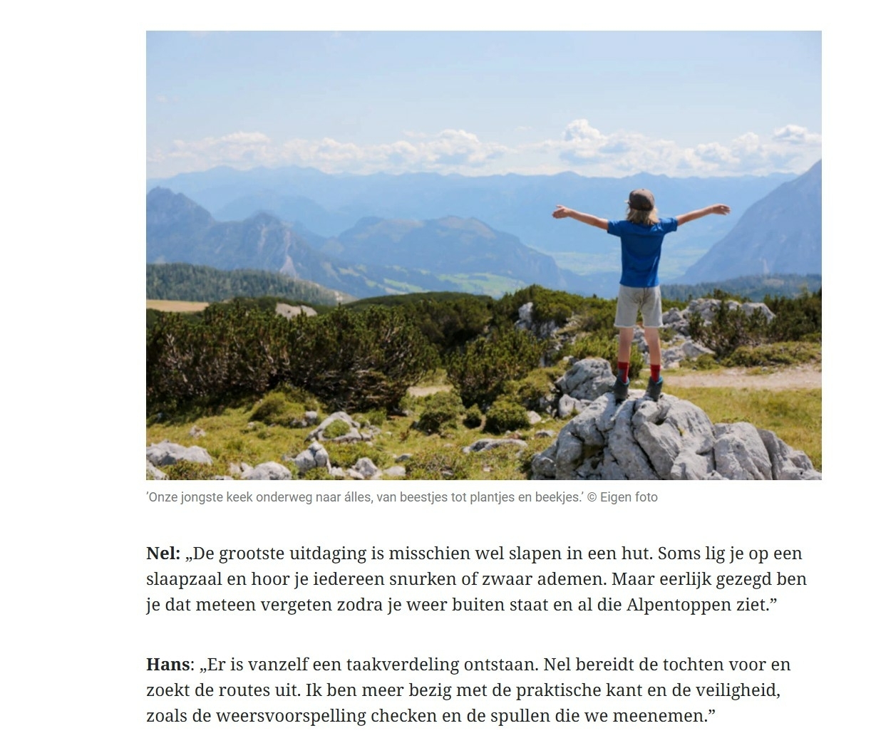 artikel-telegraaf-vrouw-huttentocht-met-kinderen-gezin-oostenrijk-vakantie-zomer-2026-4