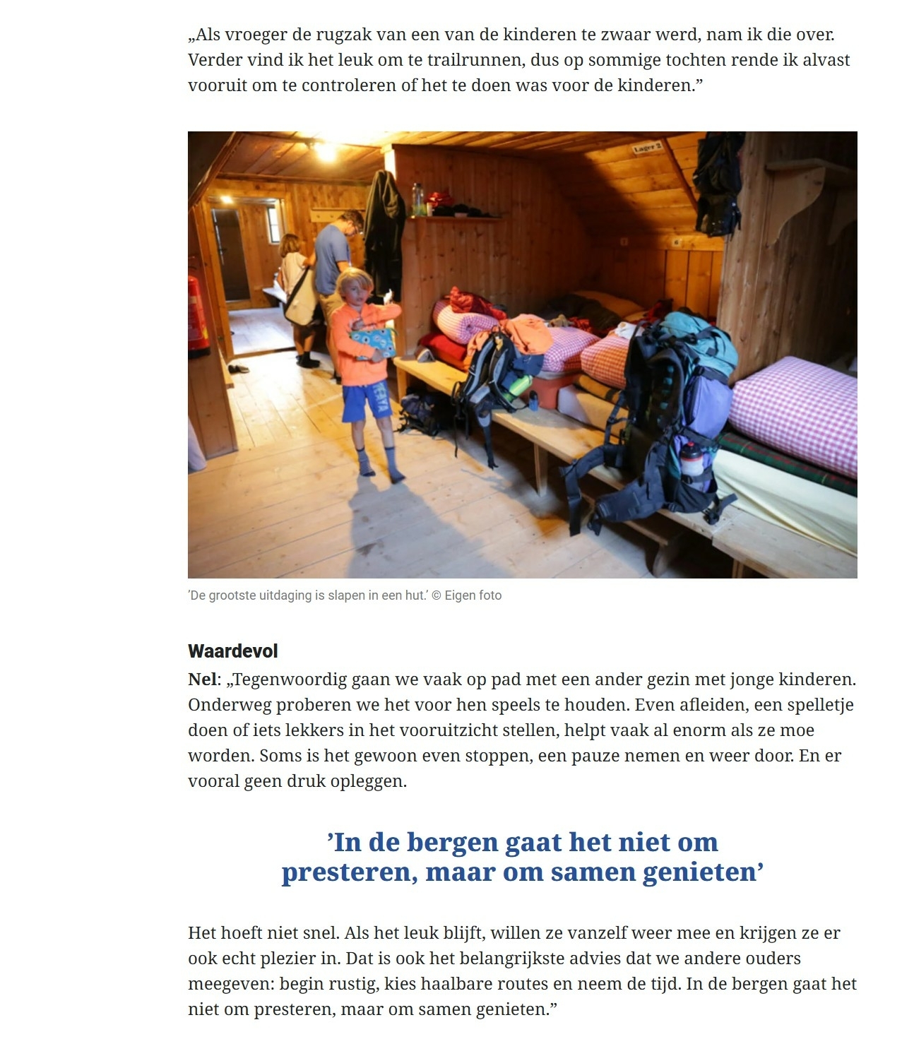 artikel-telegraaf-vrouw-huttentocht-met-kinderen-gezin-oostenrijk-vakantie-zomer-2026-5