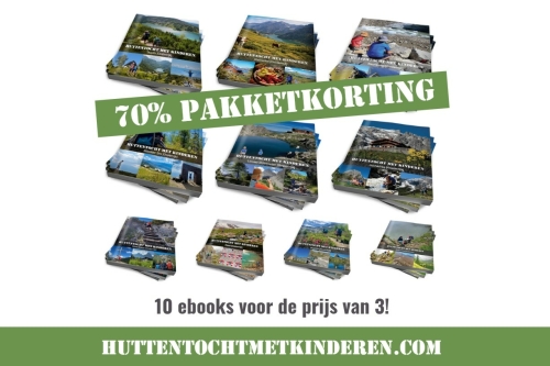 70% korting actiepakket huttentocht met kinderen Oostenrijk routes ebooks
