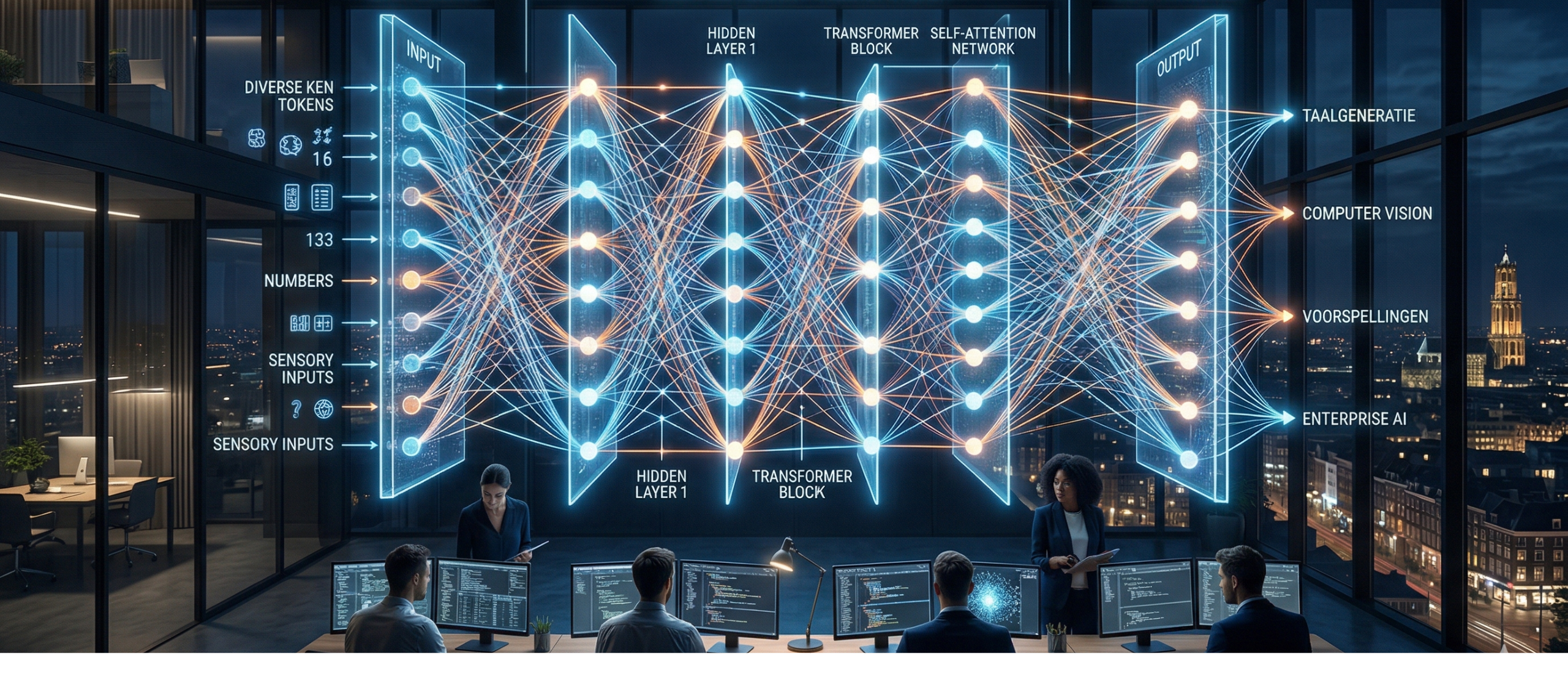 Visuele weergave van een Neuraal Netwerk Architectuur