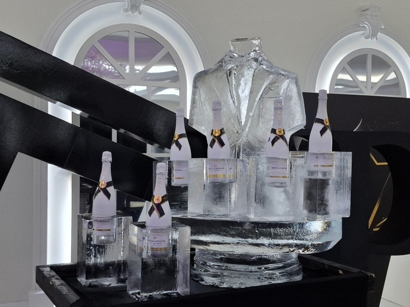 Champagnekoeler van ijs Champagnekoeler op maat