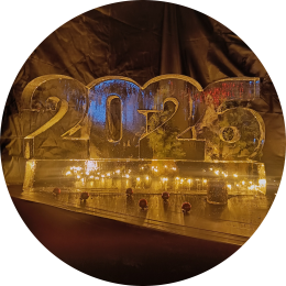 nieuwjaars buffet decoratie ijsbeeld 2026