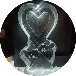 ijssculptuur voor bruiloft ijssculptuur bruiloft met namen