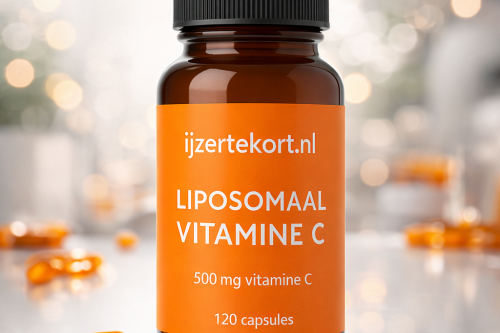 500mg liposomaal vitamine C productfoto glazen pot 120 capsules